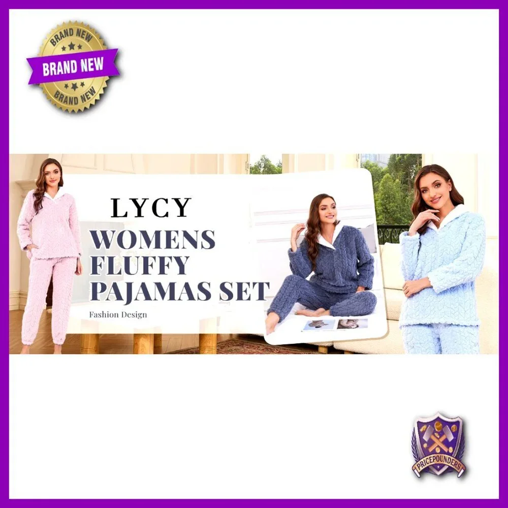 Soft Plush Fleece Pajama Set Women's 2-Piece Winter Sleepwear Loungewear